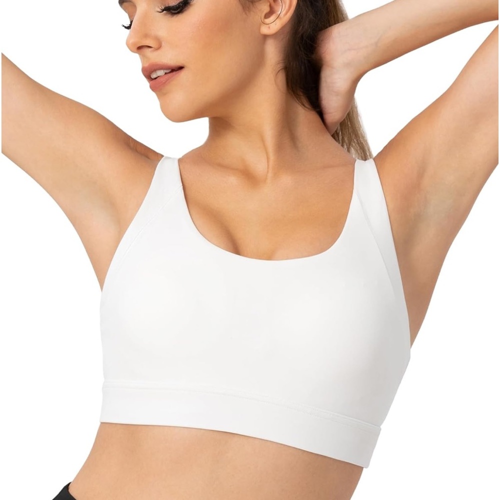 Everyday White Comfort Sports Bra — Lightweight Support